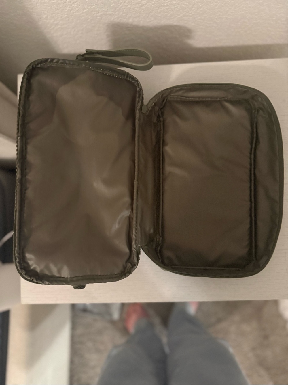 BEIS  mini weekender in olive with beis toiletry bag - Picture 9 of 10